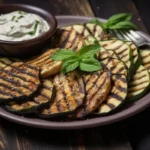 Cheesy garlic zucchini steaks