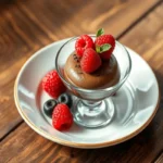 Chocolate mousse serving